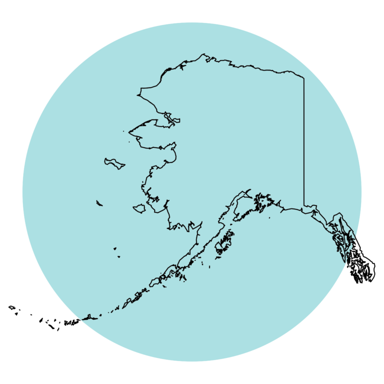 Black outline of the State of Alaska