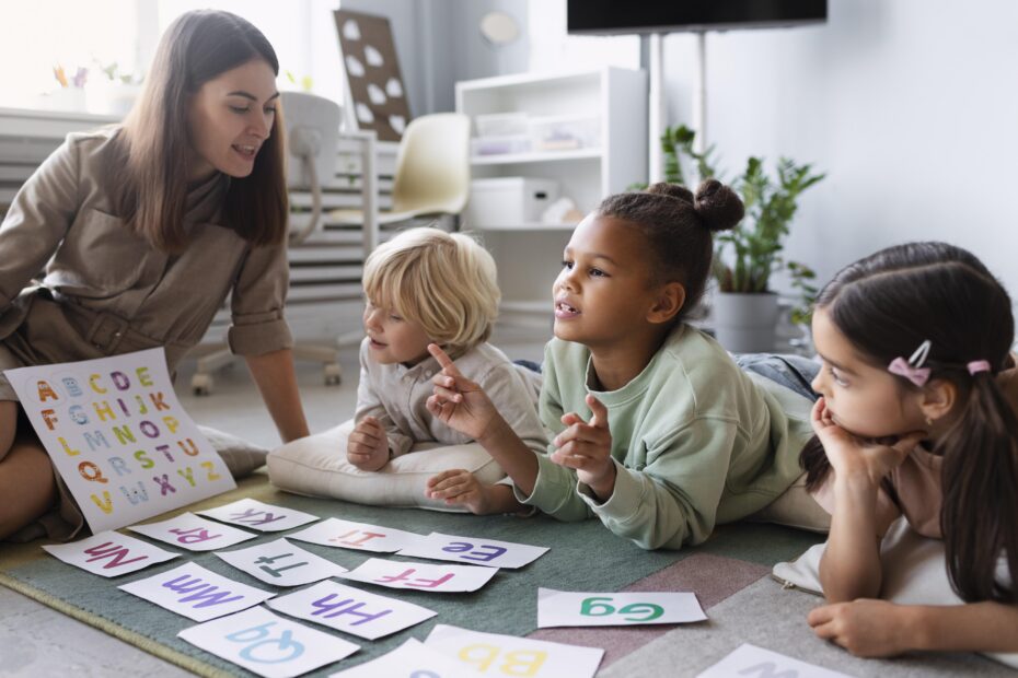 microschool teacher and students in classroom